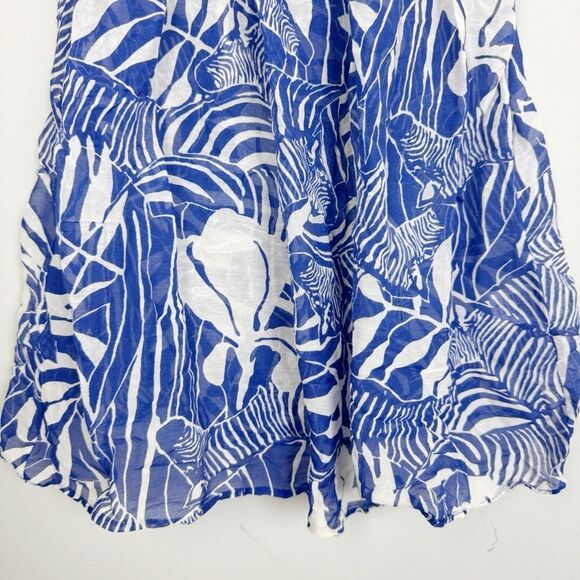 MILLY MINIS | Blue & White Animal Zebra Print Tunic Top Youth Girl’s Size 6/7 - Picture 4 of 8